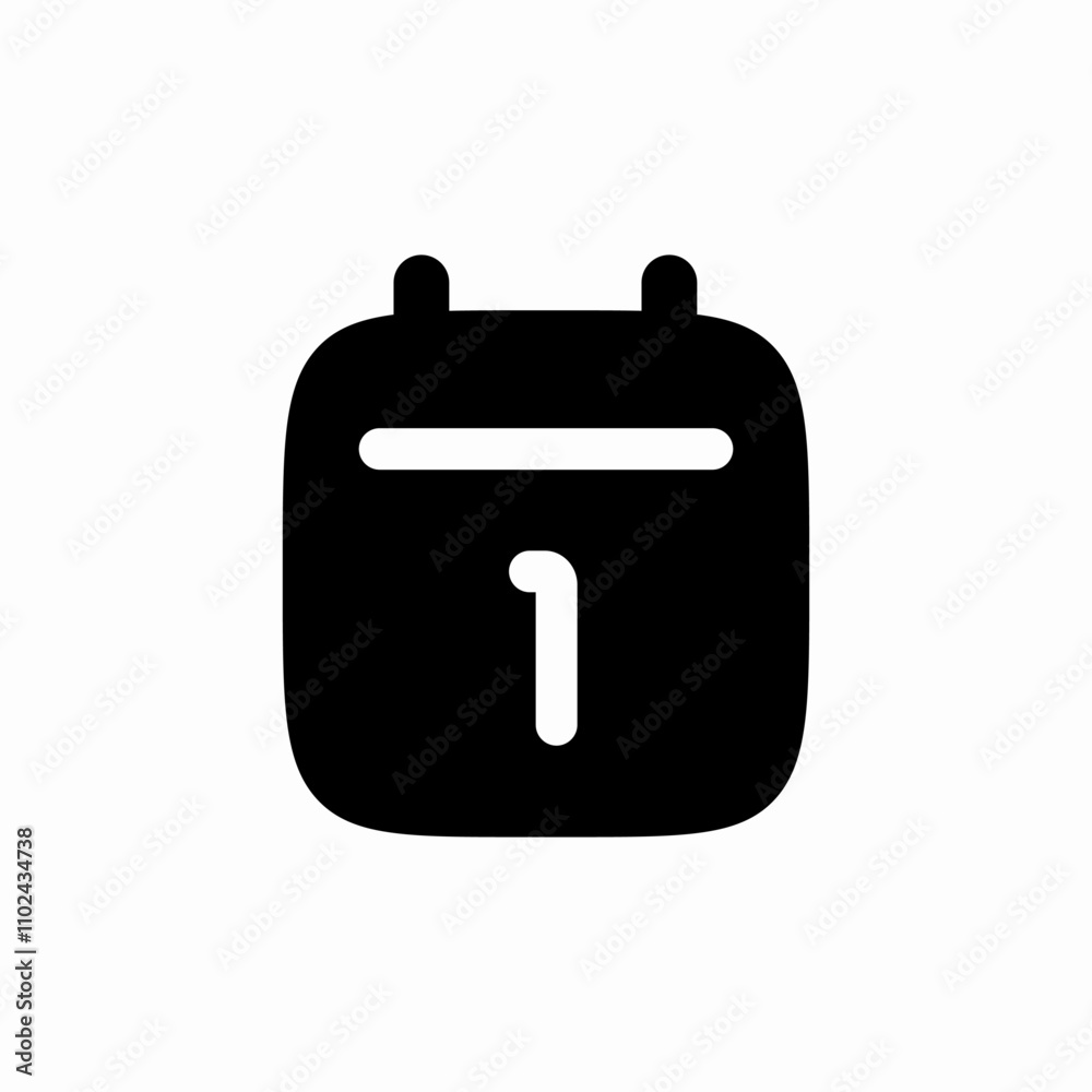solid calendar first day icon sign vector solid calendar first day icon sign vector
