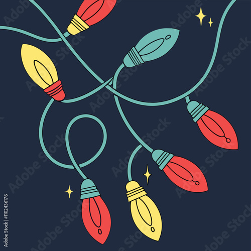 Festive Frenzy Tangled Christmas Lights with a Radiant Glow Artwork