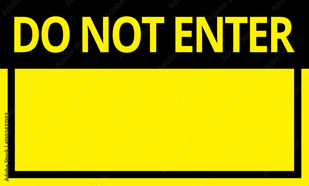 Obraz premium Various black and yellow warning signs with diagonal lines. Attention, danger or caution sign, warning banner, road shield.