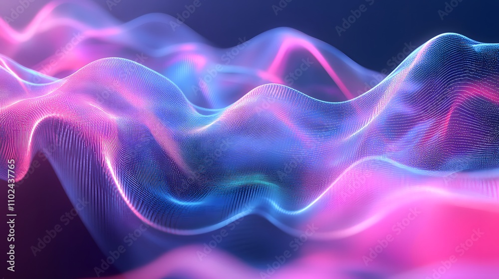 Abstract digital waves in fluorescent pink and blue Abstract digital waves in fluorescent pink and blue