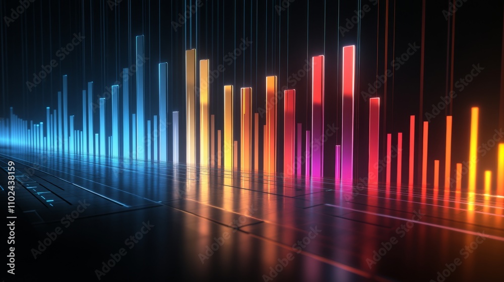 Vibrant Sound Wave Visual Representation in Colorful Gradients