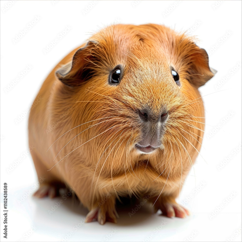 Fototapeta premium guinea pig Brown guinea pig isolated on white guinea pig