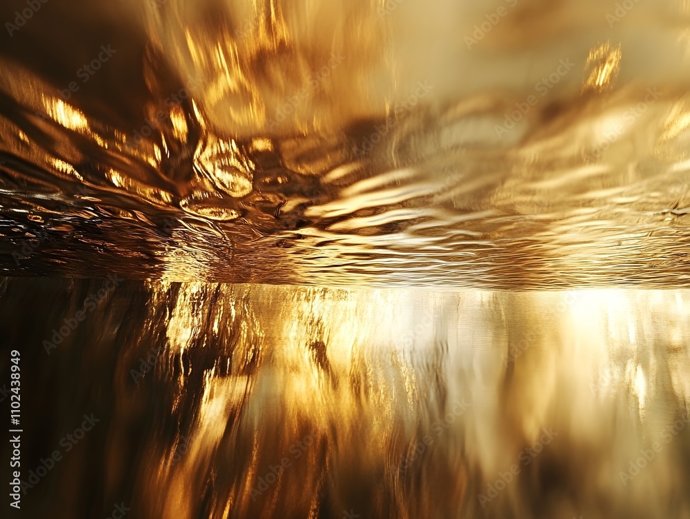 Abstract light reflections in warm gold Abstract light reflections in warm gold