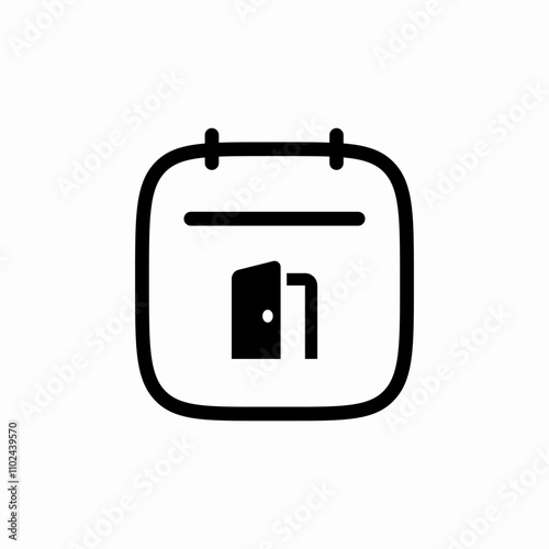 calendar open doors day icon sign vector