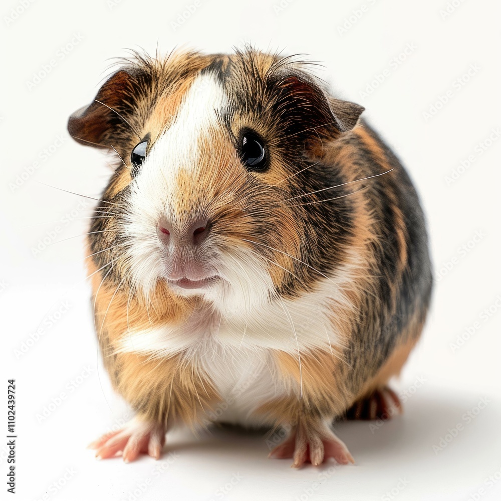 Guinea pig in front of a white background Guinea pig in front of a white background