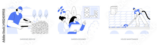 Outdoor services isolated cartoon vector illustrations se