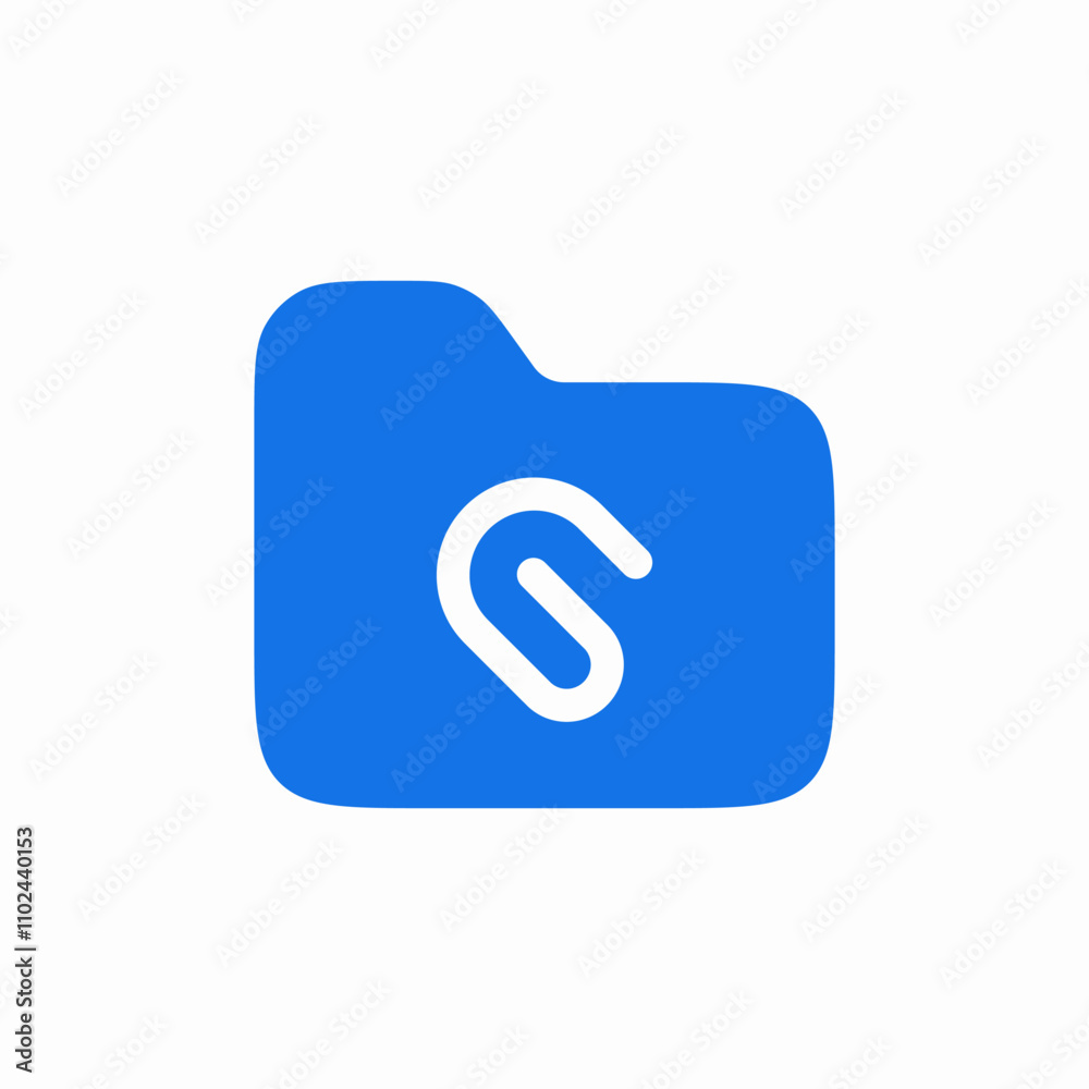 solid folder attachment icon sign vector solid folder attachment icon sign vector