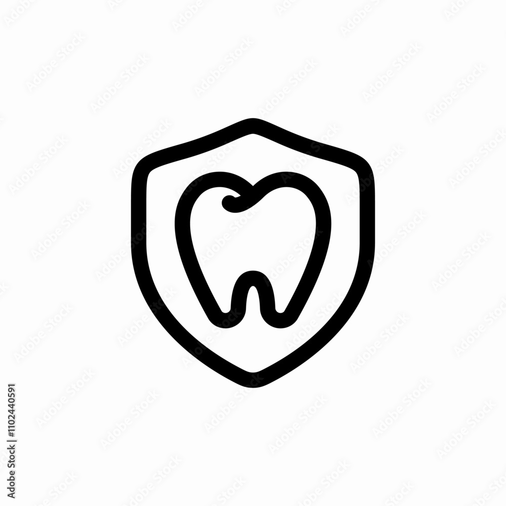 tooth protection shield icon sign vector tooth protection shield icon sign vector