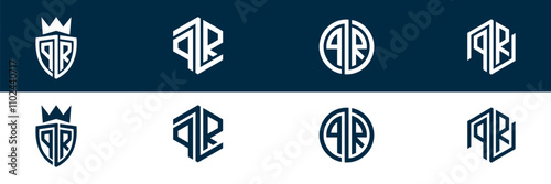 PR RP Trendy letter logo design