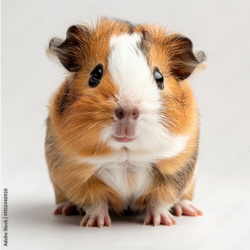 Teddy Guinea Pig photoshoot on white background Teddy Guinea Pig photoshoot on white background