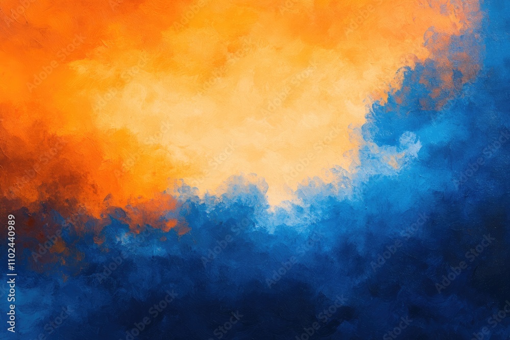 Stunning Abstract Composition of Orange and Blue Clouds at Dusk for a Captivating Background Stunning Abstract Composition of Orange and Blue Clouds at Dusk for a Captivating Background