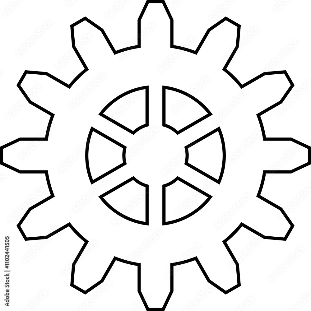 Obraz premium Gears icon set. Connected cogs, cogwheel gears illustration