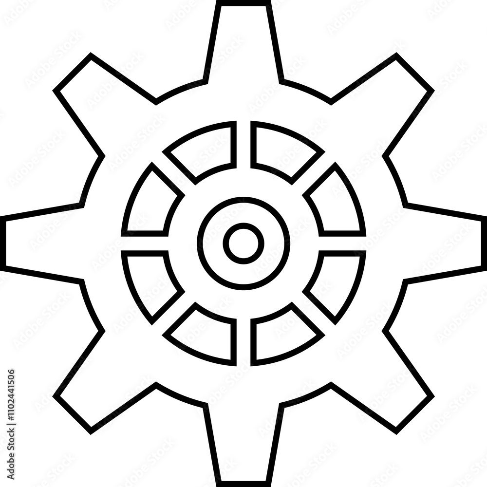 Gears icon set. Connected cogs, cogwheel gears illustration Gears icon set. Connected cogs, cogwheel gears illustration