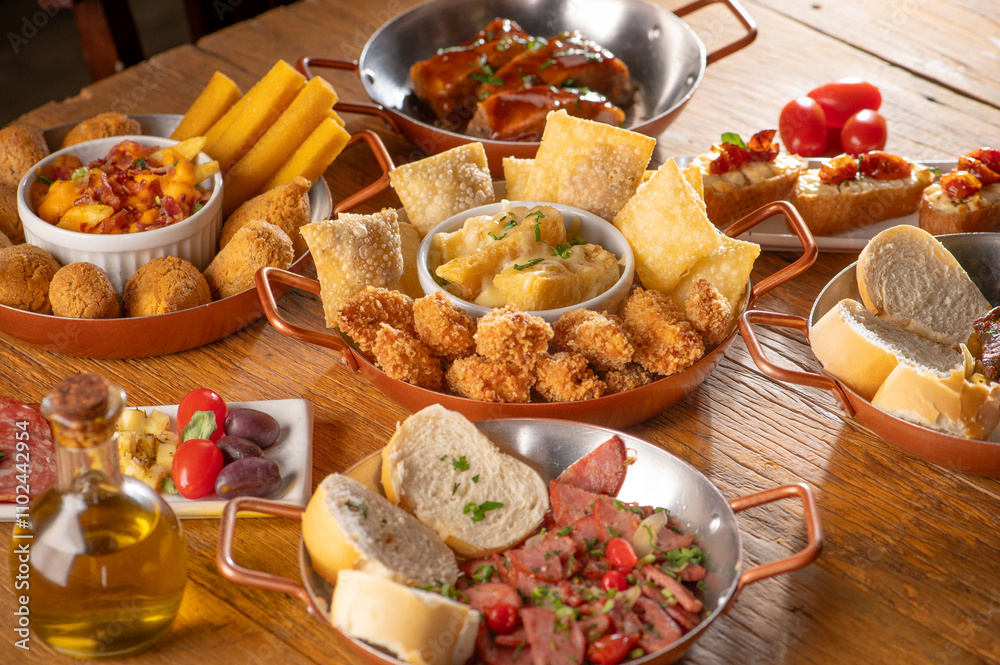 comidas frituras , carnes, linguiça,NHOQUE DE ABOBORA CABOTIA, QUEIJO, MOLHOS , PARMEGGIANA, BATATAS FRITAS, PICANHA, ARROZ, COMIDA DE BUTECO