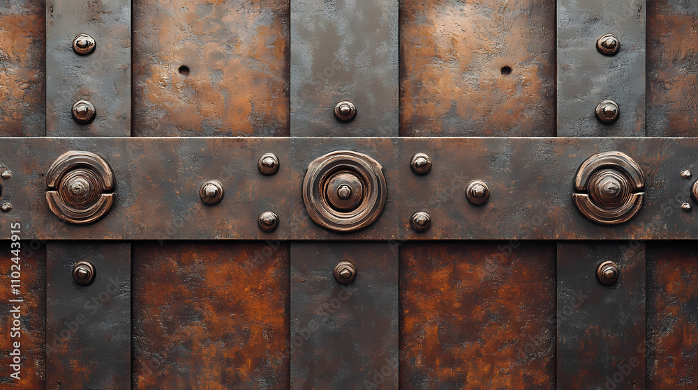 Fototapeta premium Vintage aged metal. Archaic. Illustration