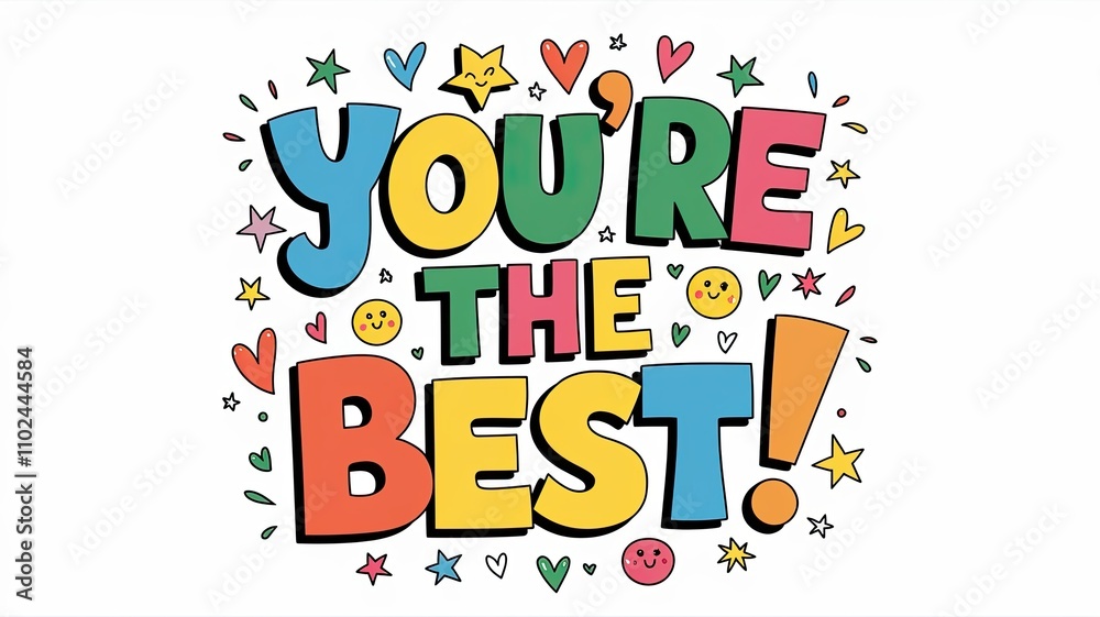 Fototapeta premium Vibrant Motivational Design with Playful Elements and Bold Typography