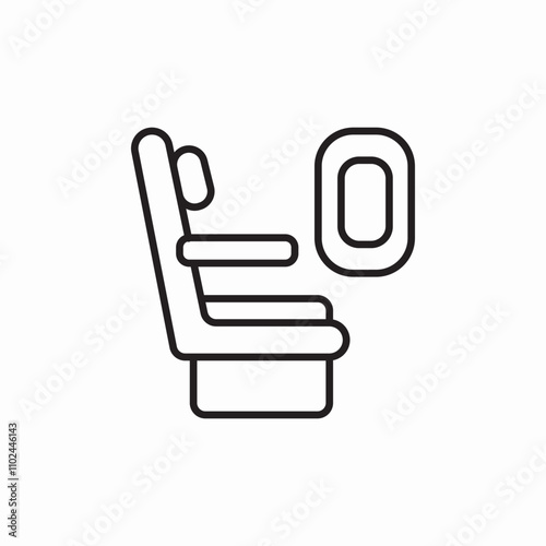 airplane seat icon sign vector