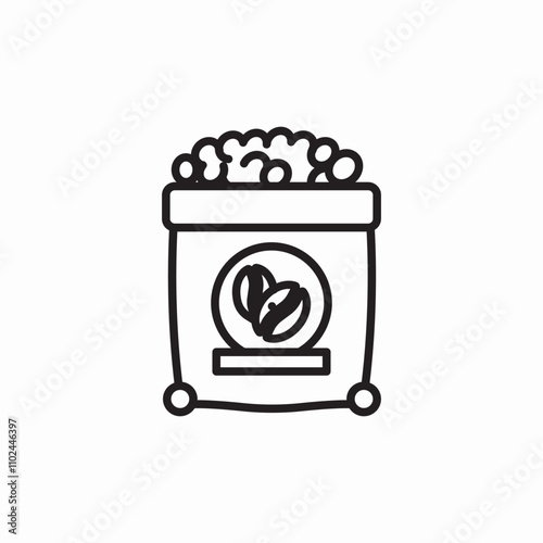 coffee beans bag icon sign vector