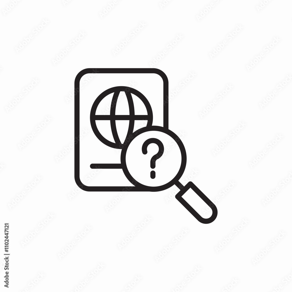 inspection passport icon sign vector inspection passport icon sign vector