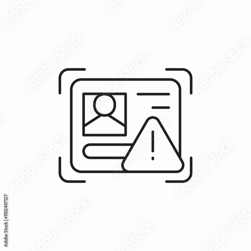 id card error icon sign vector