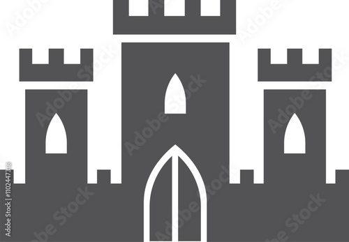 Castle black icon. Medieval old architecture symbol