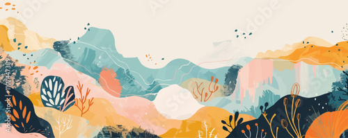 Embrace asymmetry, allowing for natural, unbalanced compositions that enhance the handmade feel of your hand-drawn style vector art.