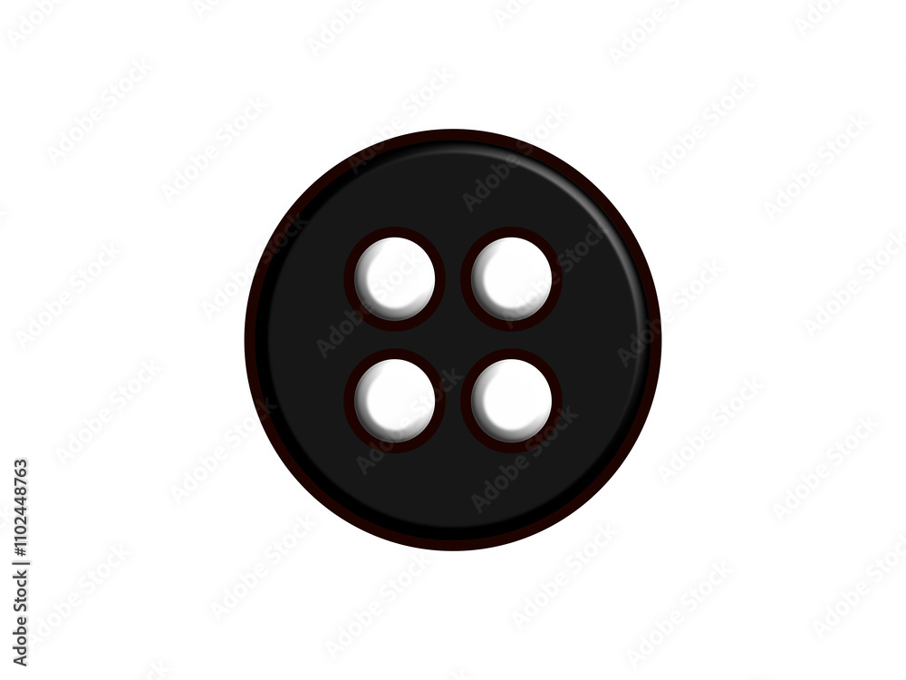 Black button isolated on white. Black button isolated on white.