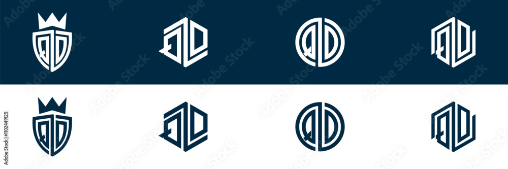 QD DQ letter logo design set QD DQ letter logo design set