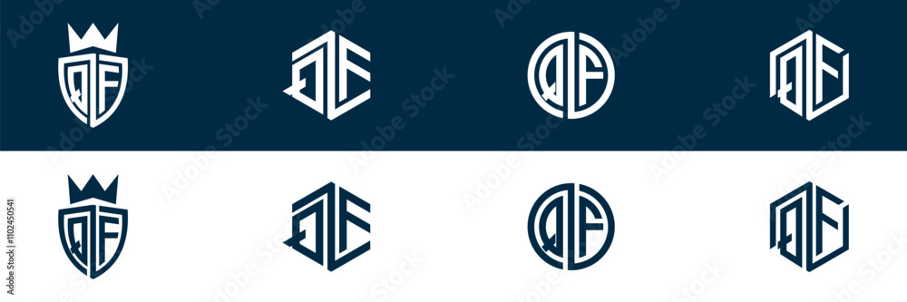 QF FQ letter logo design set QF FQ letter logo design set