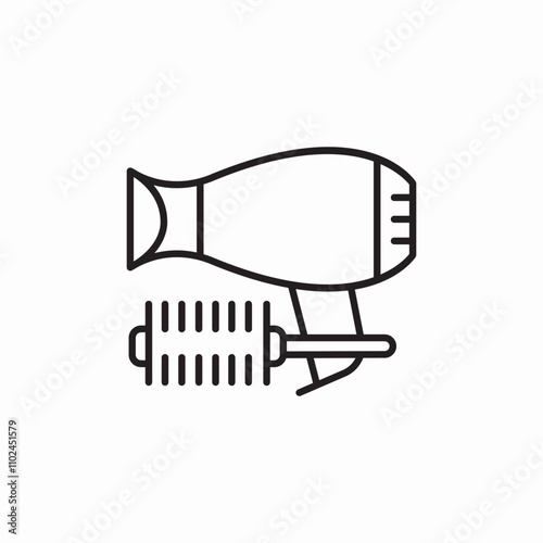 hair dryer comb icon sign vector