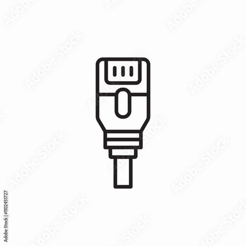 lan cable plug icon sign vector