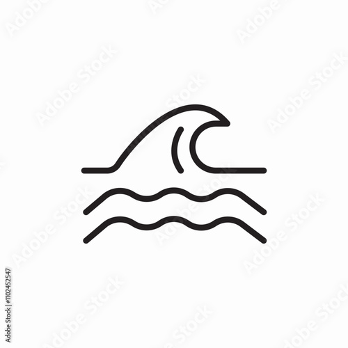 sea tsunami icon sign vector