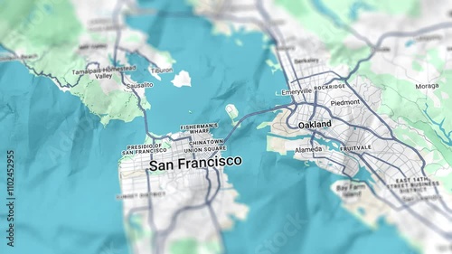 San Francisco Map USA, Slider Shot