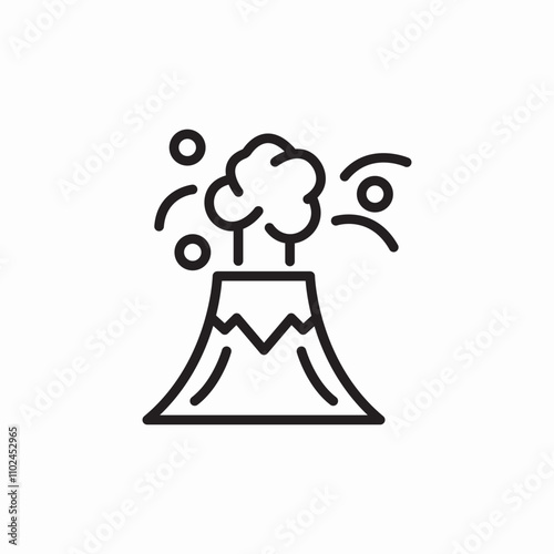 volcano lava icon sign vector