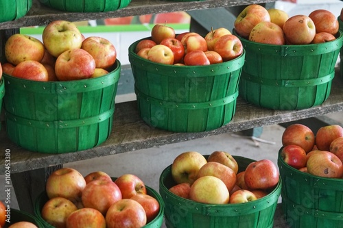 Organic Apple Orchard Baskets of Fresh Fruit photo
