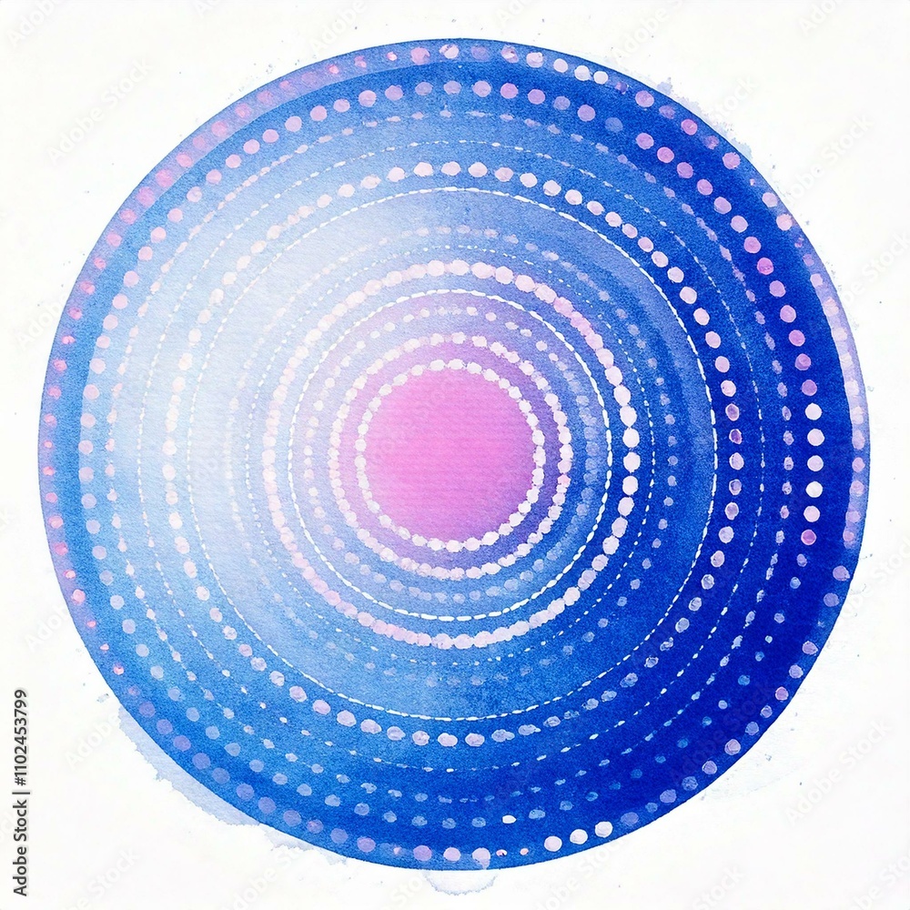 Abstract circle dotted white and blue color with little light pink color brush watercolor. Rough textured abstract watercolor background art. Abstract circle dotted white and blue color with little light pink color brush watercolor. Rough textured abstract watercolor background art.