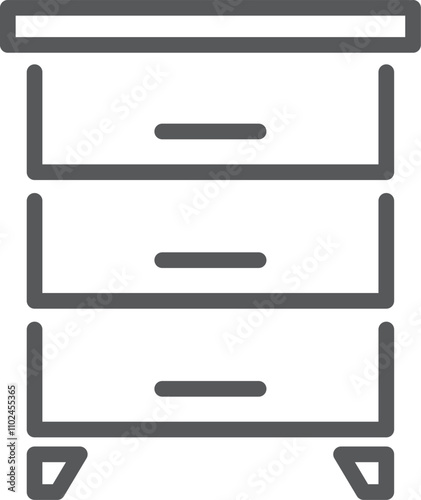Wooden beehive line icon. Honey farm symbol
