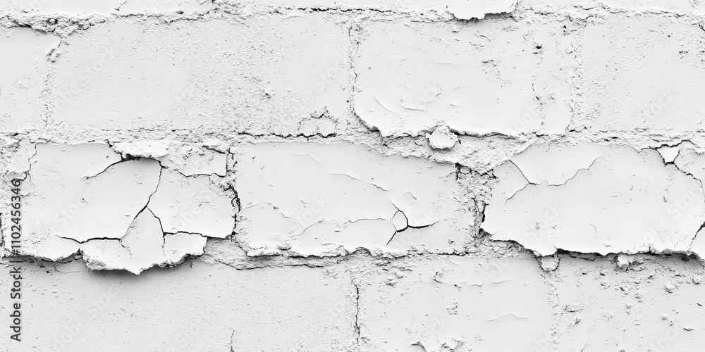 Obraz premium Weathered White Cracked Texture for Artistic Backgrounds, Rustic Designs, Vintage Overlays, and Industrial Grunge Applications in Creative Projects