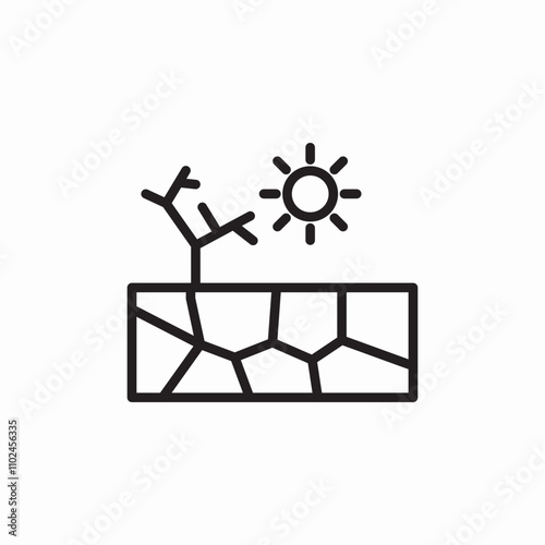 desert drought icon sign vector