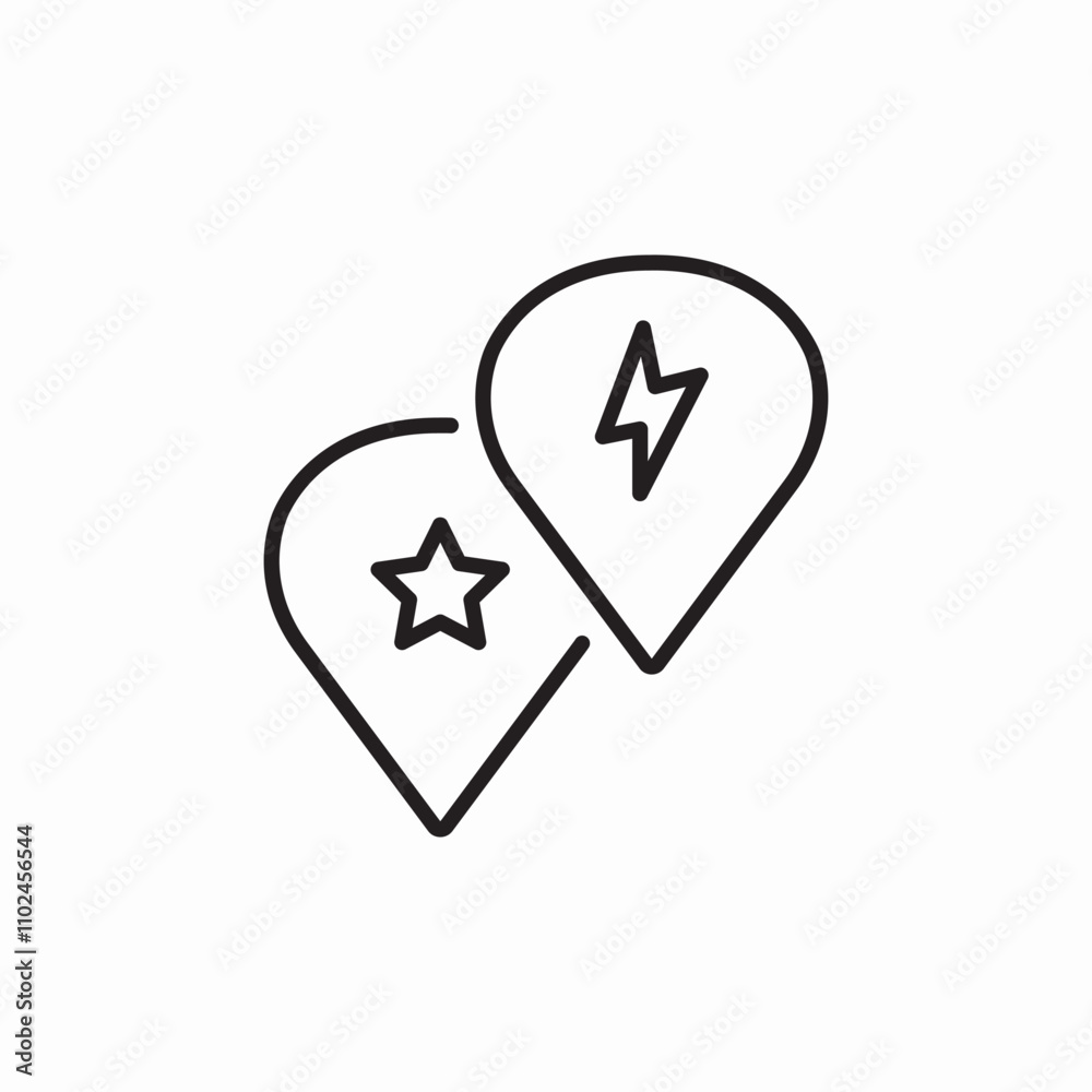 energy star location icon sign vector energy star location icon sign vector