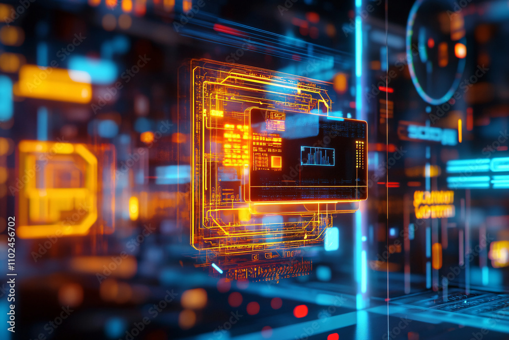 a glowing digital chip with orange and blue accents set in a futuristic interface symbolizing technology and cybersecurity
a glowing digital chip with orange and blue accents set in a futuristic interface symbolizing technology and cybersecurity
