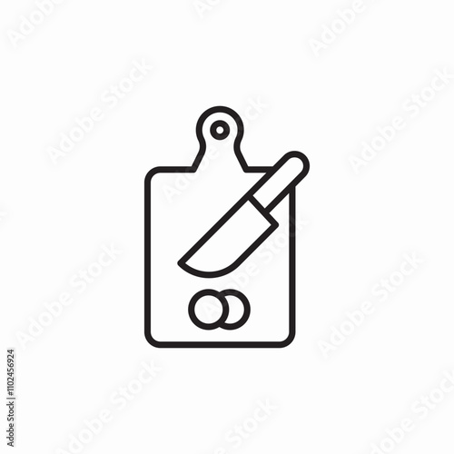 knife chopping board icon sign vector