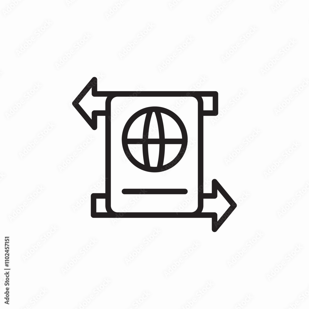 passport document icon sign vector passport document icon sign vector
