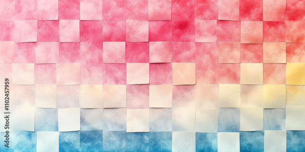 Pastel Checkered Washi Paper Background with Modern Japanese Texture Pattern Pastel Checkered Washi Paper Background with Modern Japanese Texture Pattern