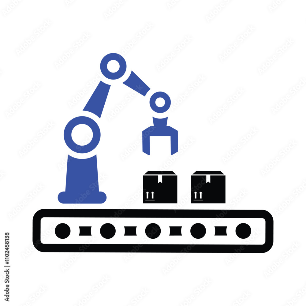 Factory Automation Machine Icon