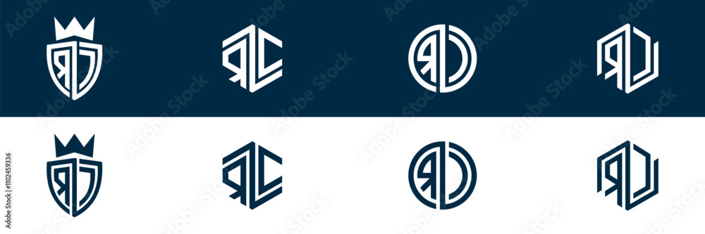 RC CR letter logo set design RC CR letter logo set design