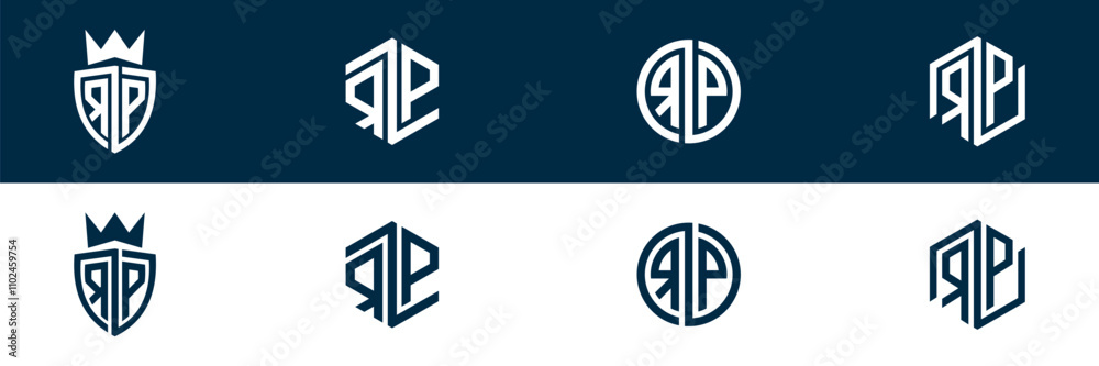 RP PR letter logo set design RP PR letter logo set design