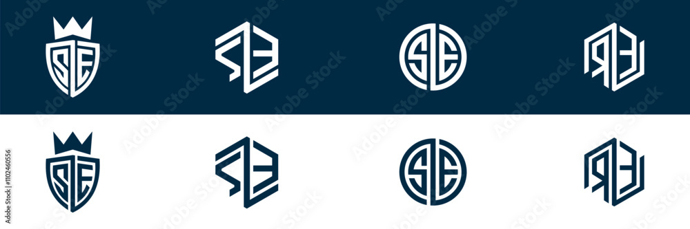 SE ES letter logo set design SE ES letter logo set design