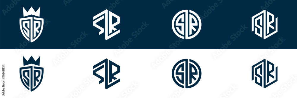 SR RS letter logo set design SR RS letter logo set design