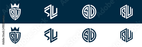 SV VS letter logo set design